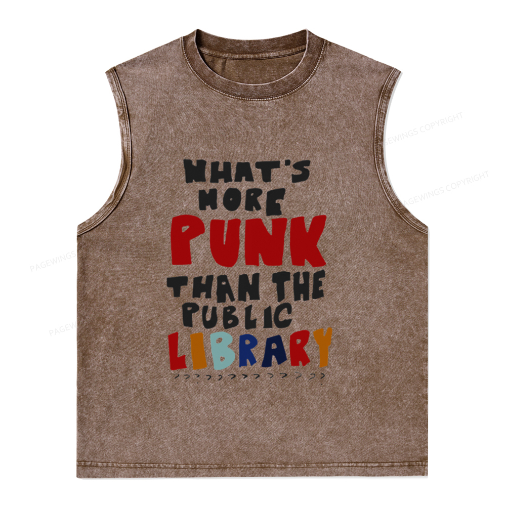 Pagewings What's More Punk Than The Public Library Unisex Washed Tank Top