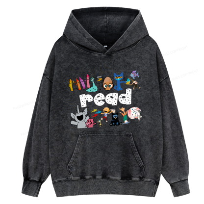 Pagewings Reading Bookish Unisex Washed Hoodie