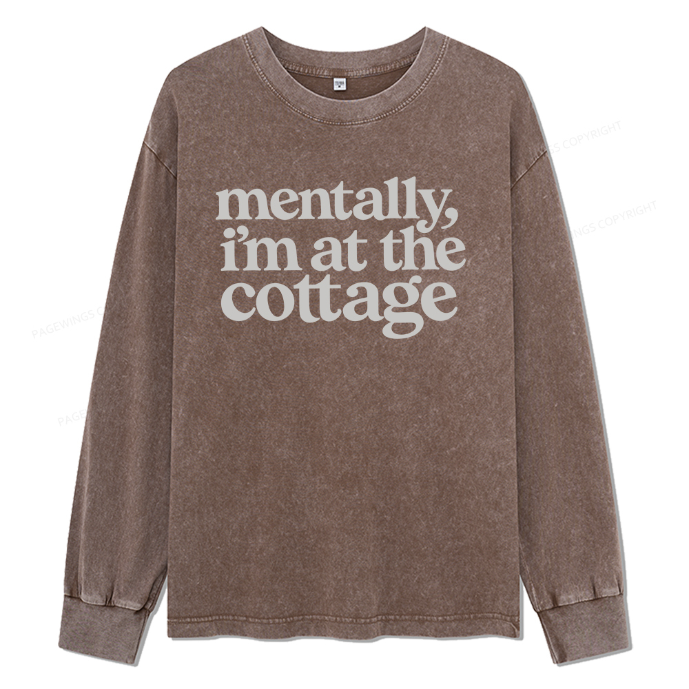 Pagewings At The Cottage Unisex Washed Long Sleeve T-shirt