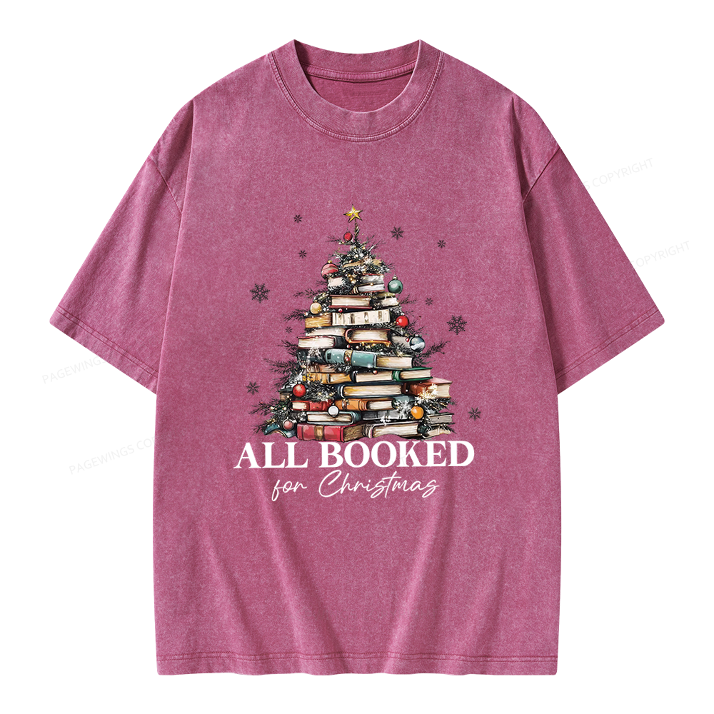 Pagewings All booked for Christmas Unisex Washed T-shirt