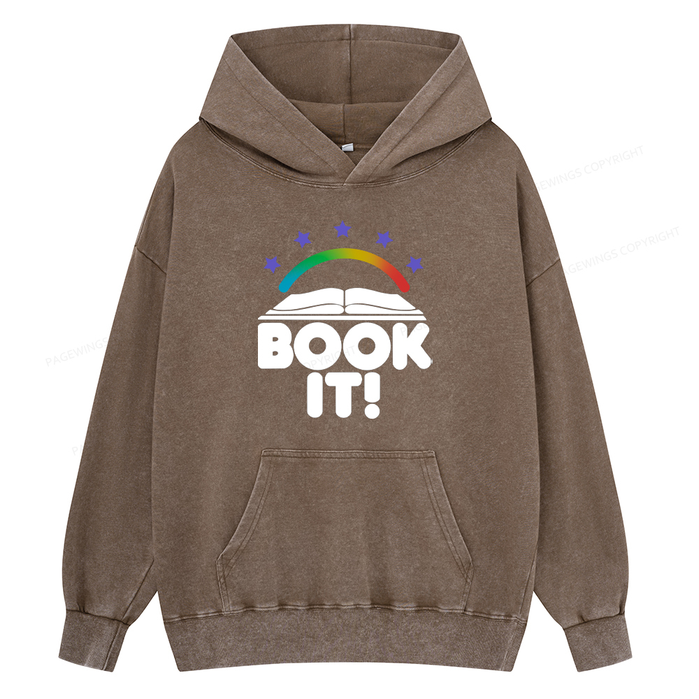 Pagewings Book It Unisex Washed Hoodie