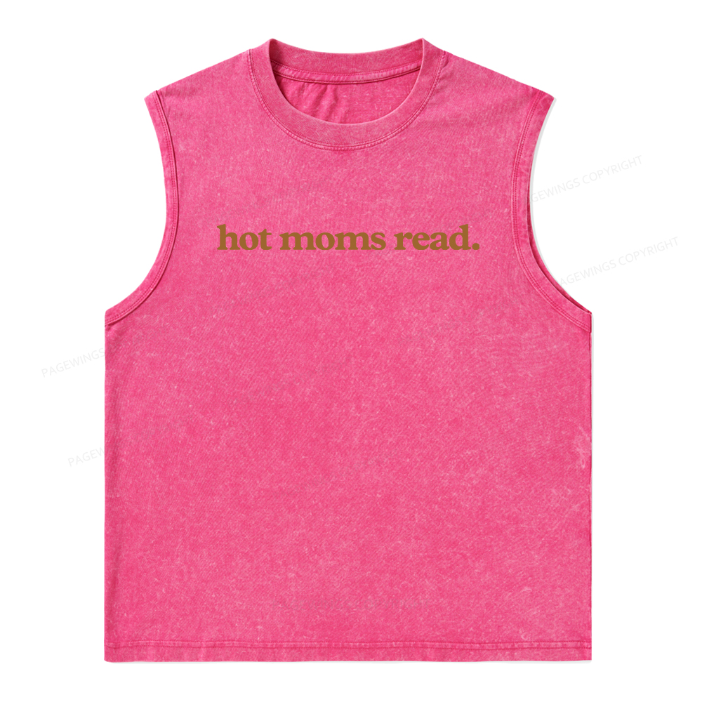 Pagewings  Hot Moms Read Unisex Washed Tank Top
