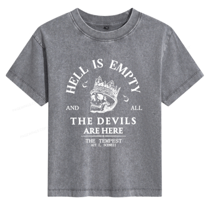 Pagewings Hell Is Empty And All The Devils Are Here Women's Washed T-shirt