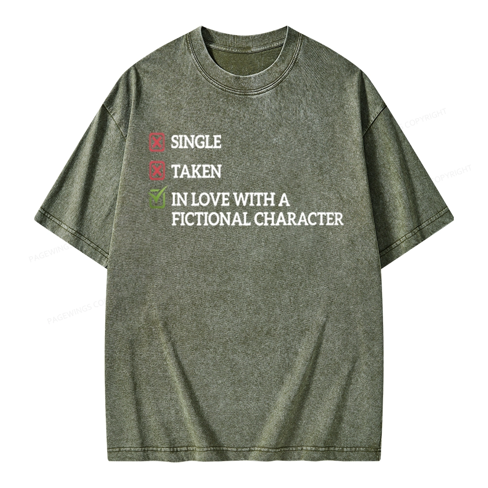 Pagewings In Love With A Fictional Character Unisex Washed T-shirt
