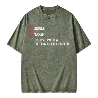 Pagewings In Love With A Fictional Character Unisex Washed T-shirt