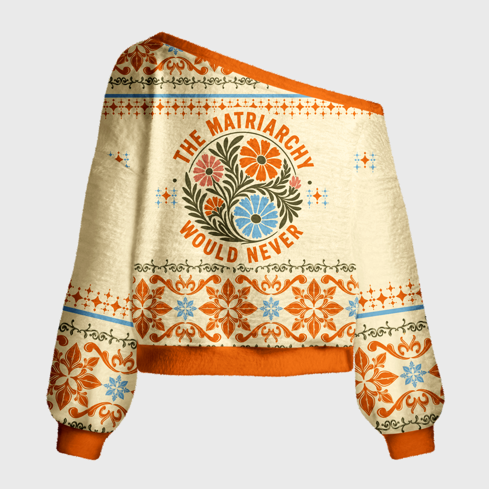 Pagewings Girls Will Be Girls Off Shoulder Ugly Knit Sweater