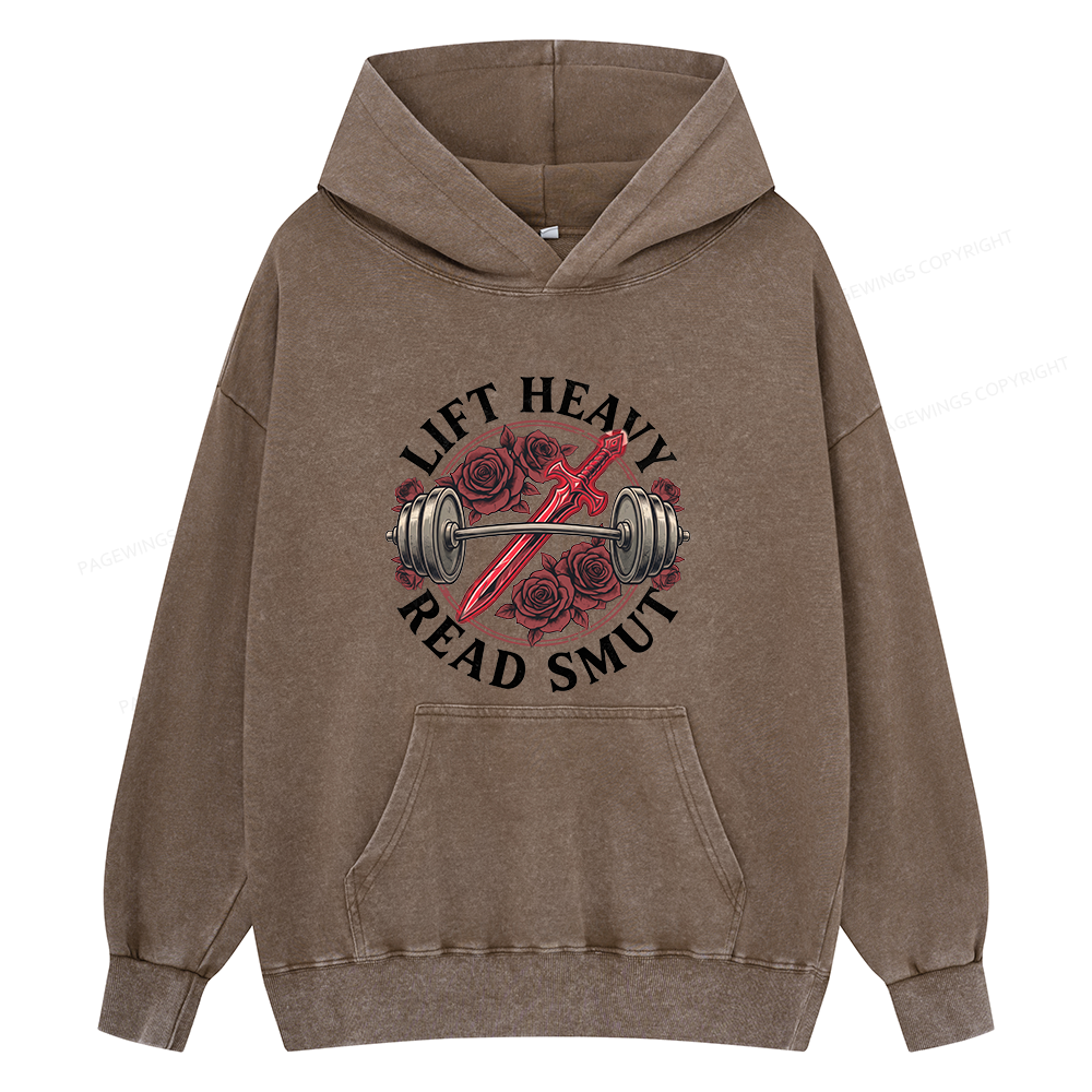 Pagewings Lift Heavy Read Smut Unisex Washed Hoodie