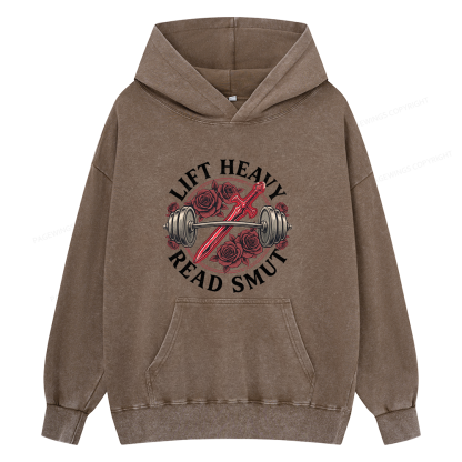 Pagewings Lift Heavy Read Smut Unisex Washed Hoodie