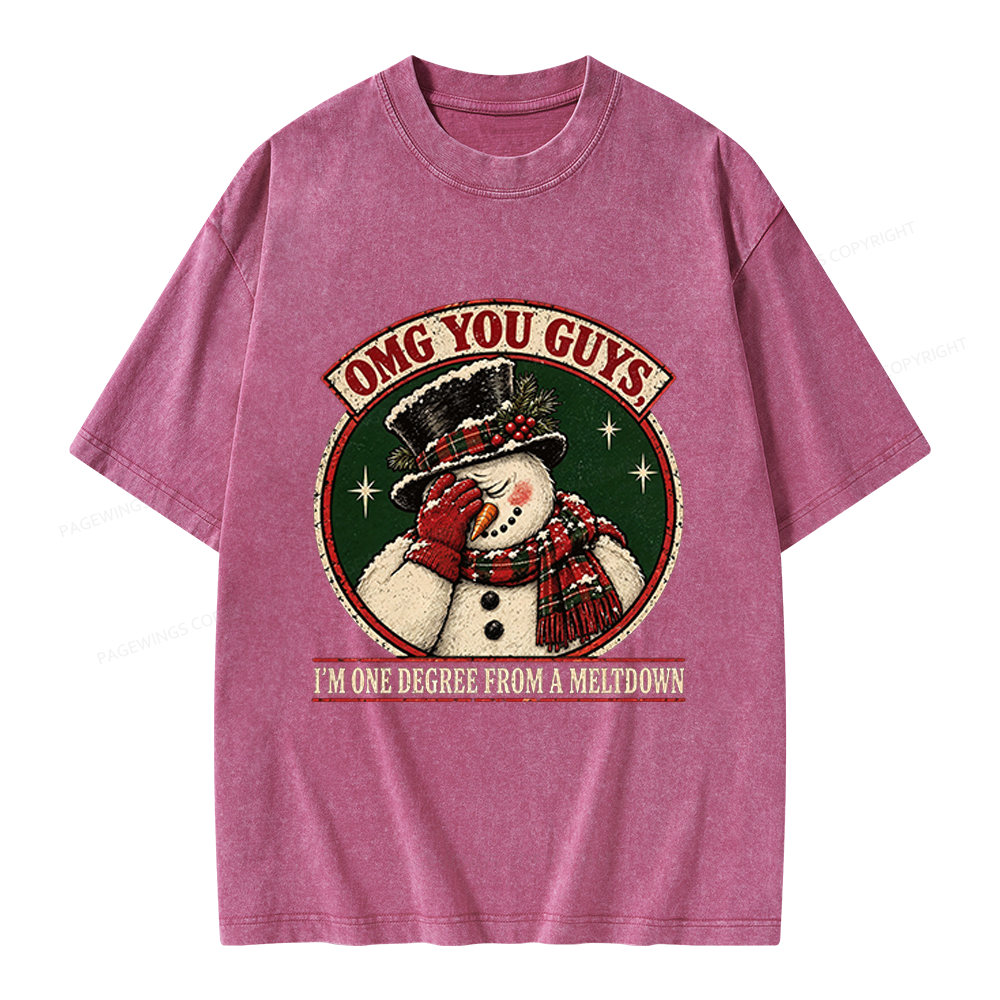 Pagewings Christmas OMG You Guys Unisex Washed T-shirt