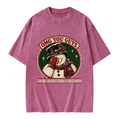 Pagewings Christmas OMG You Guys Unisex Washed T-shirt