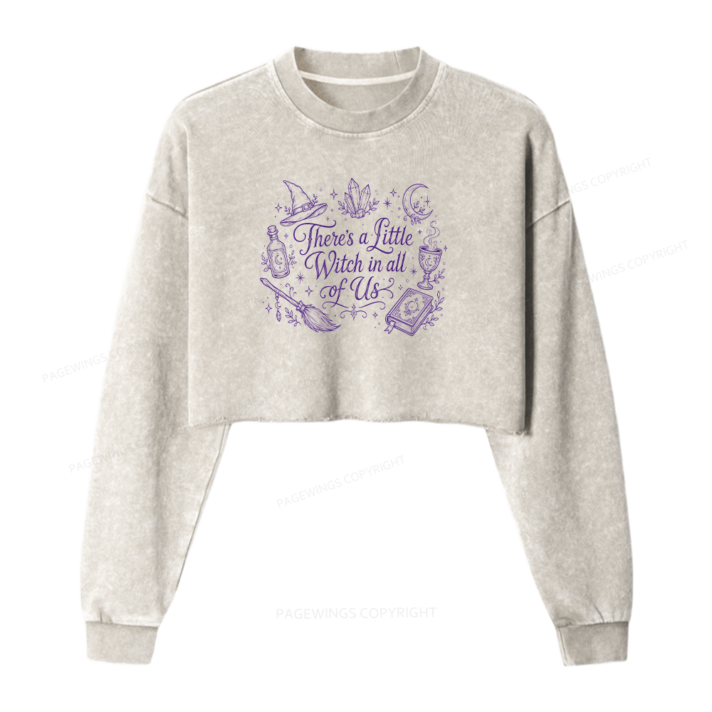 Pagewings Mystical Witchy Washed Crop Sweatshirt