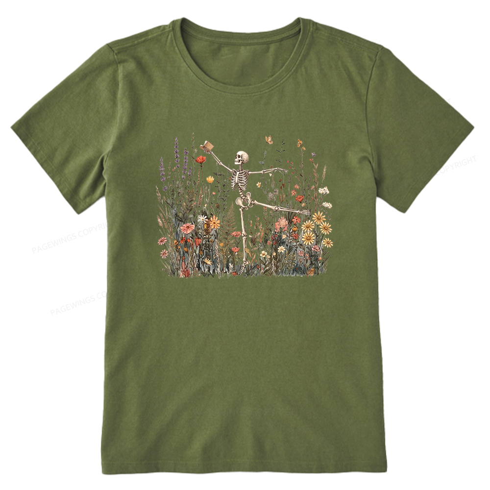 Pagewings Skeleton Reading Unisex Classic T-shirt