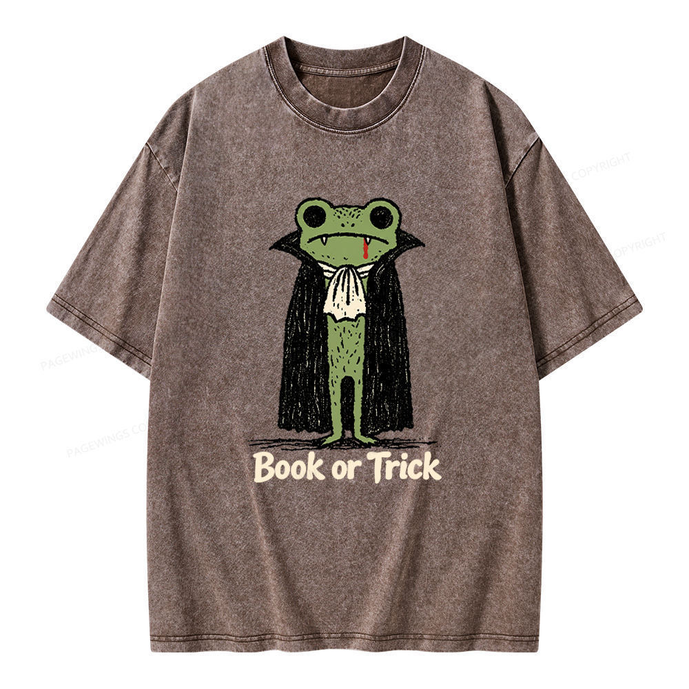 Pagewings Frog Halloween Unisex Washed T-shirt