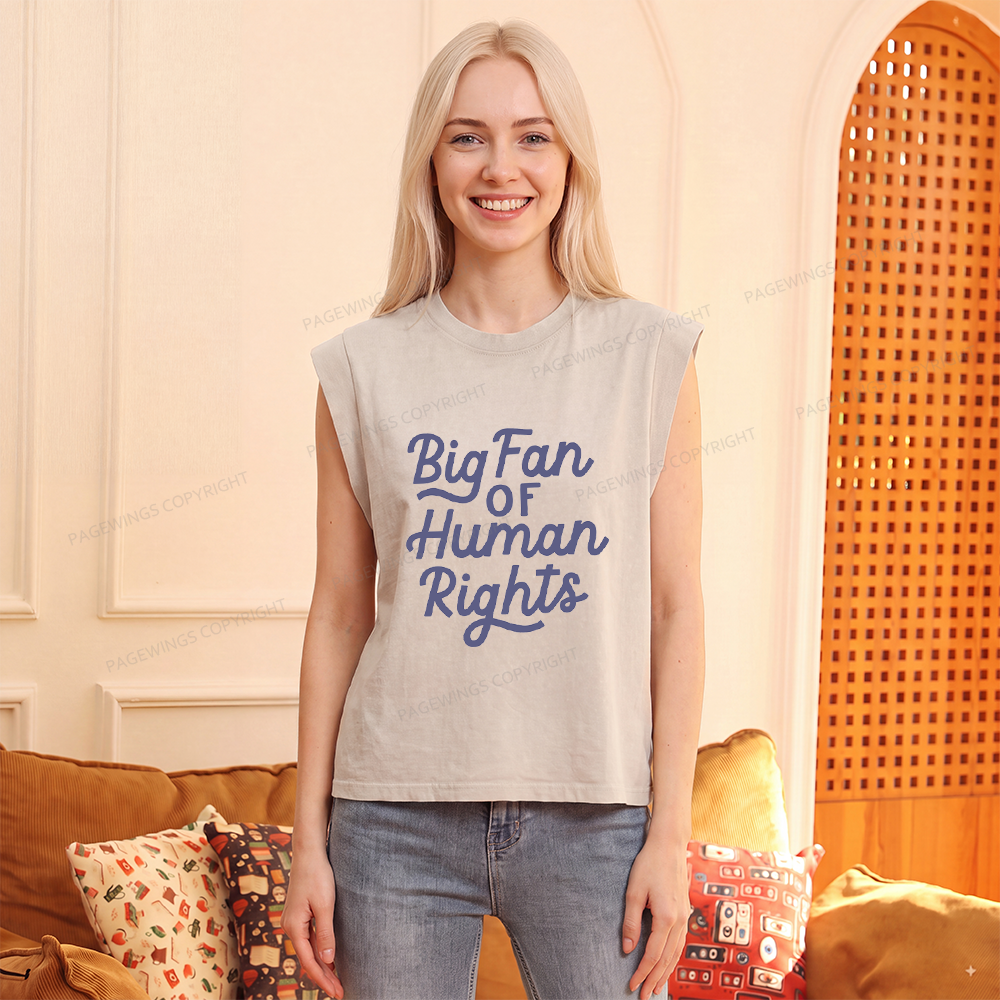 Pagewings Big Fan of Human Rights Women's Washed Tank Top