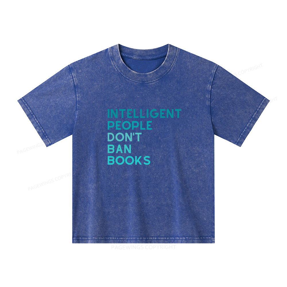 Pagewings Read Banned Books Shirt Unisex Kids Washed T-shirt