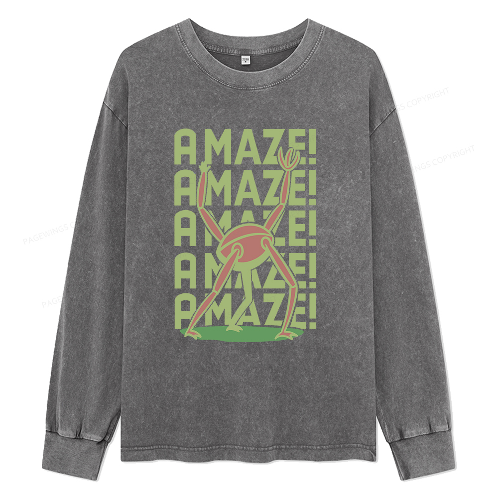 Pagewings Rocky Amaze Unisex Washed Long Sleeve T-shirt