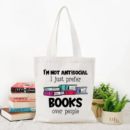 Pagewings Not Antisocial I Just Prefer Books Tote Bag
