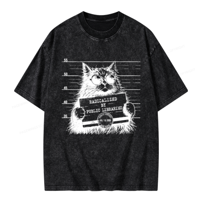 Pagewings Radicalized By Public Libraries Unisex Washed T-shirt
