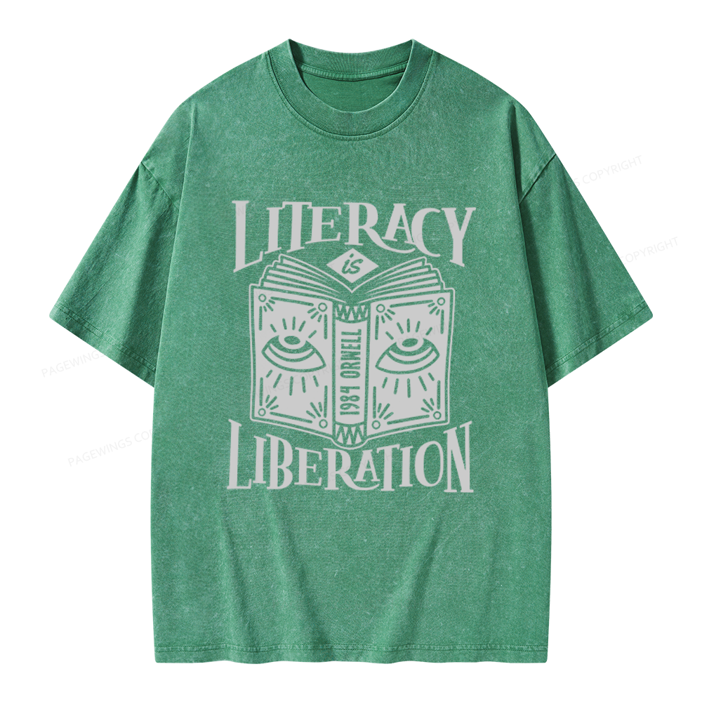 Pagewings Dystopian Book Lovers Unisex Washed T-shirt