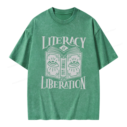 Pagewings Dystopian Book Lovers Unisex Washed T-shirt