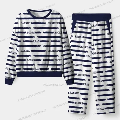 Pagewings Read Banned Books Unisex Flannel Pajama Set