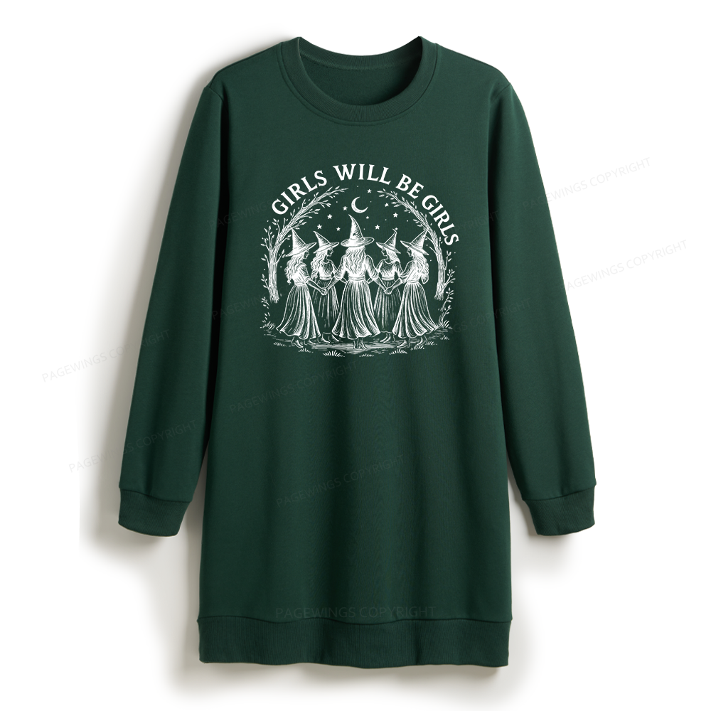 Pagewings Girls Will Be Girls Sweatshirt Dress