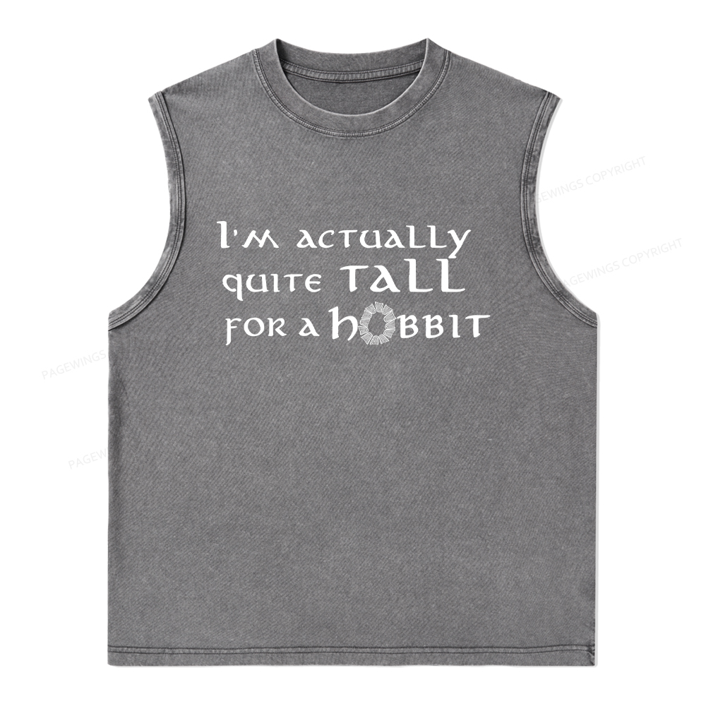 Pagewings I'm Actually Quite Tall Unisex Washed Tank Top