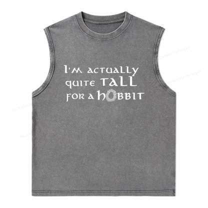 Pagewings I'm Actually Quite Tall Unisex Washed Tank Top