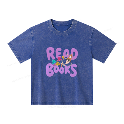 Pagewings Read Books Unisex Kids Washed T-shirt