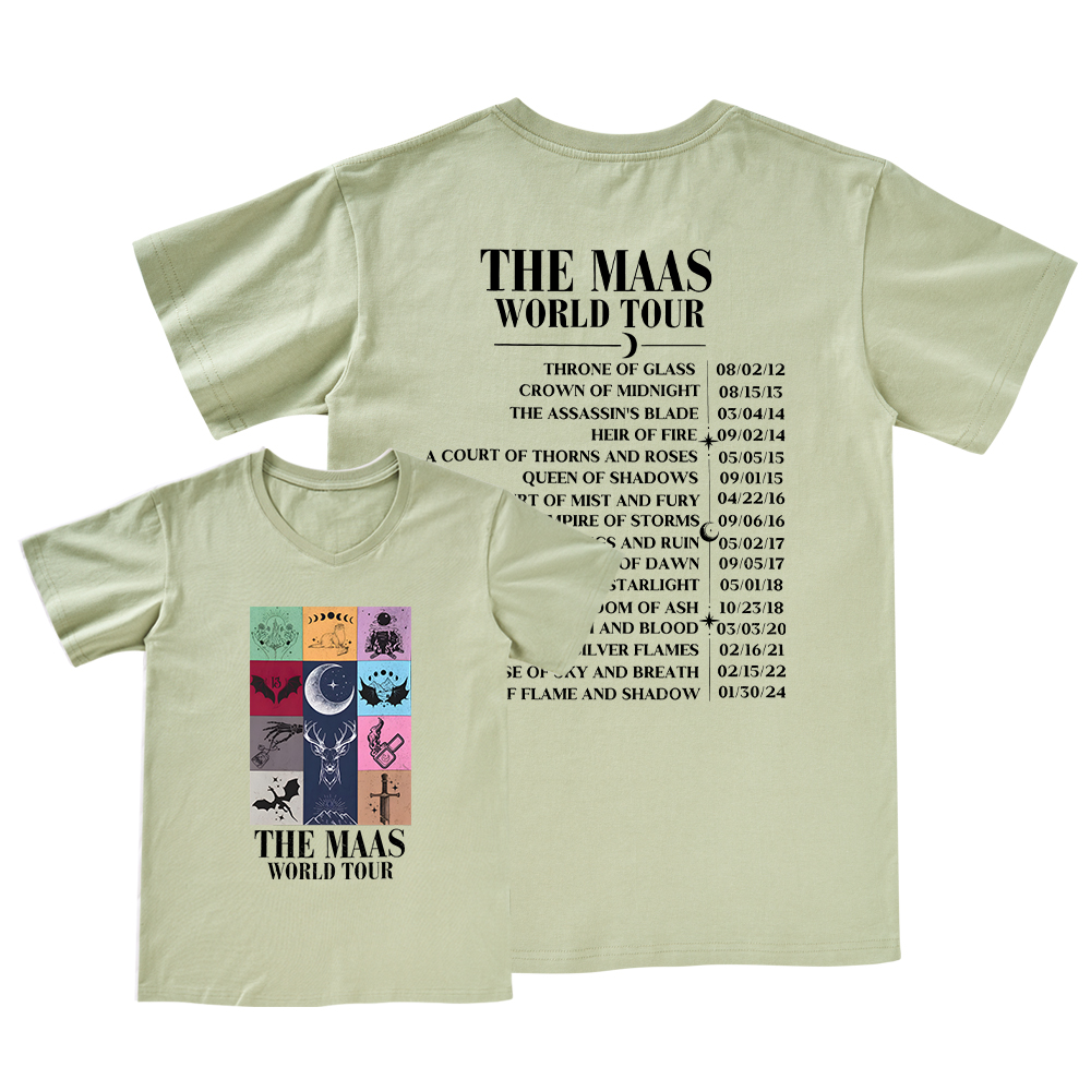 Pagewings Sarah J. Maas World Tour Comfort Colors V-neck T-shirt