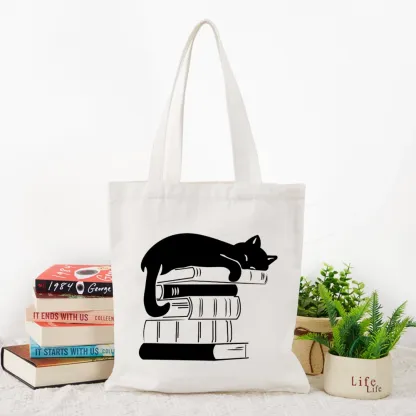 Pagewings Books And Cats Tote Bag