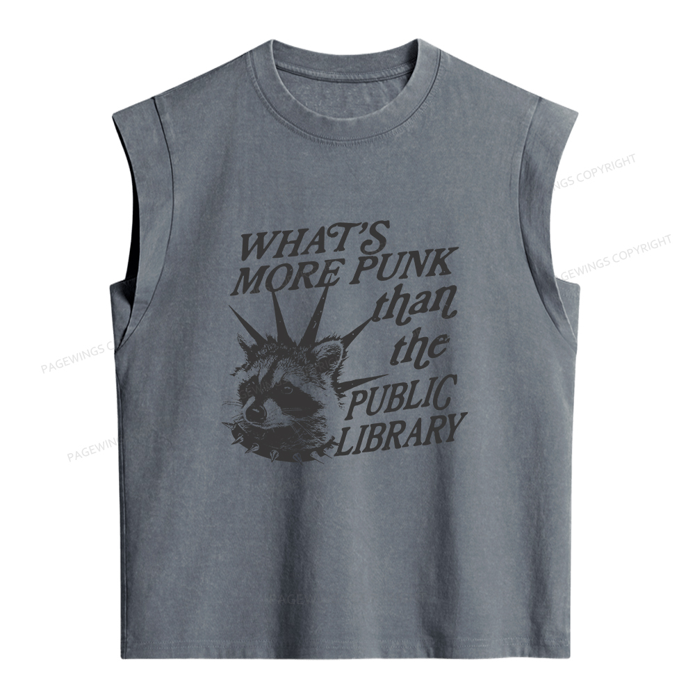 Pagewings What’s More Punk Than The Public Library Women's Washed Tank Top