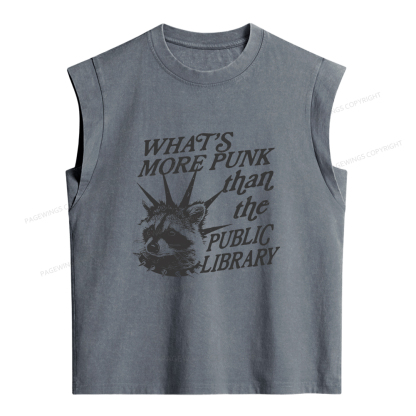Pagewings What’s More Punk Than The Public Library Women's Washed Tank Top