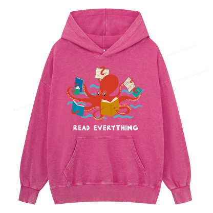 Pagewings Read Everything Unisex Washed Hoodie