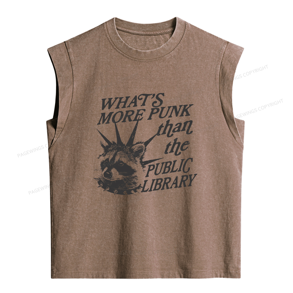 Pagewings What’s More Punk Than The Public Library Women's Washed Tank Top