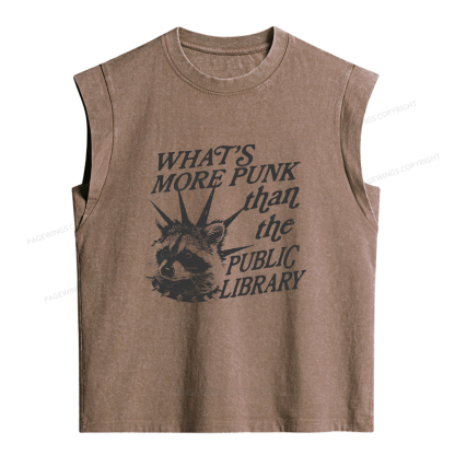 Pagewings What’s More Punk Than The Public Library Women's Washed Tank Top