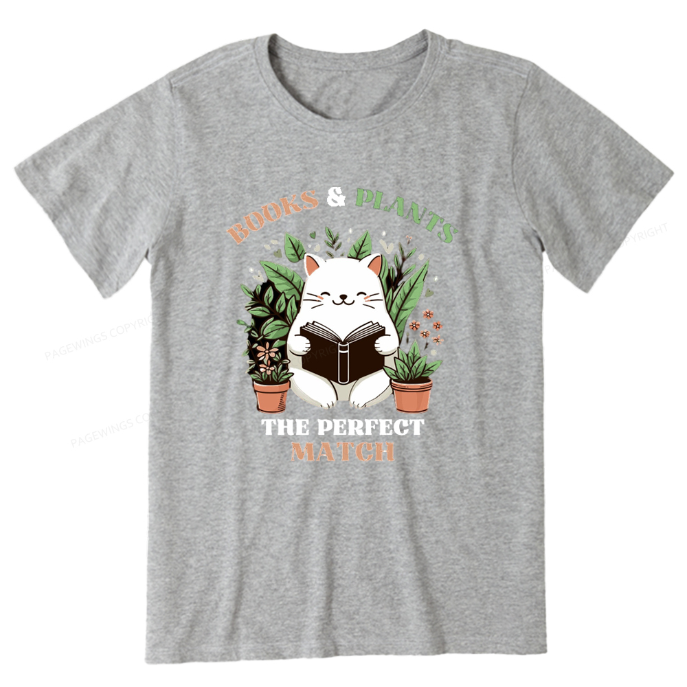 Pagewings Books And Plants - The Perfect Match T-Shirt Unisex Classic T-shirt