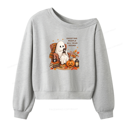 Pagewings Fall Coffee Bool Lover Women Off Shoulder Sweatshirt