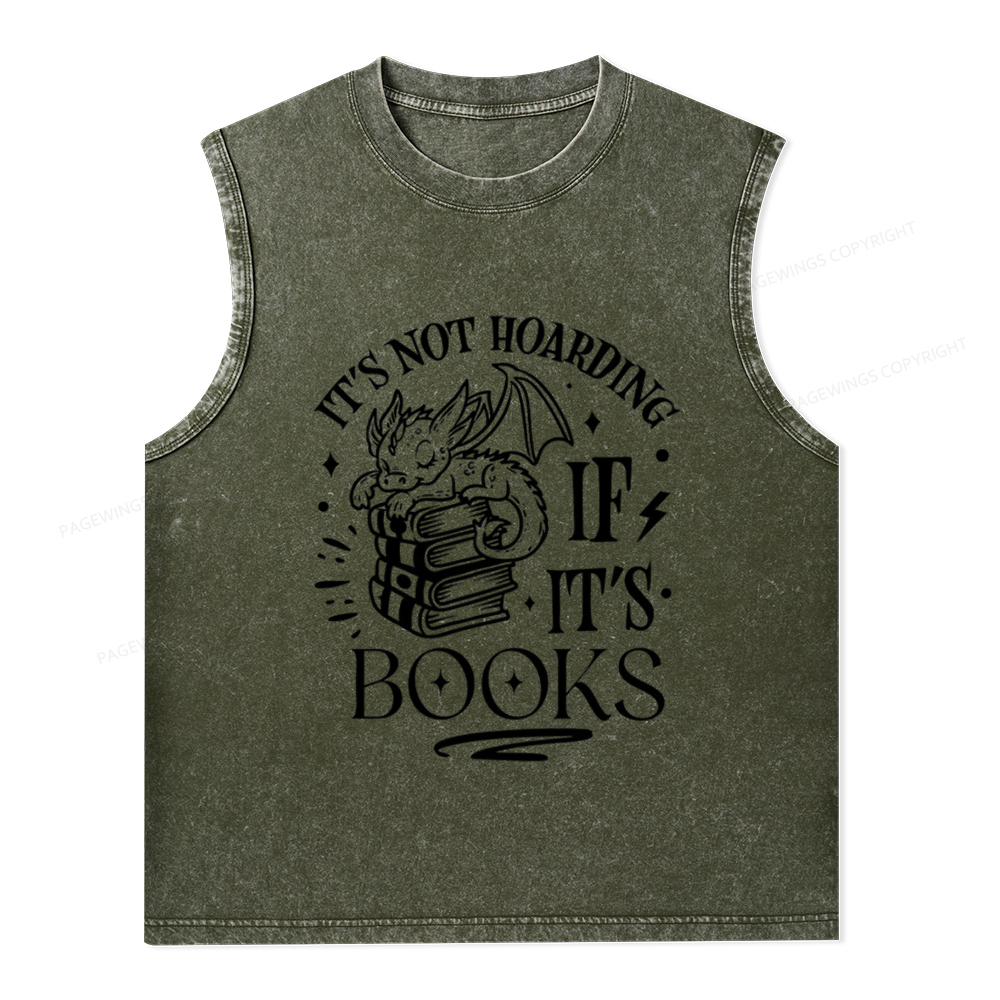 Pagewings It's Not Hoarding If It's Books Unisex Washed Tank Top