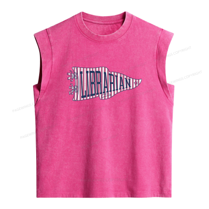 Pagewings Librarian Teacher Women's Washed Tank Top