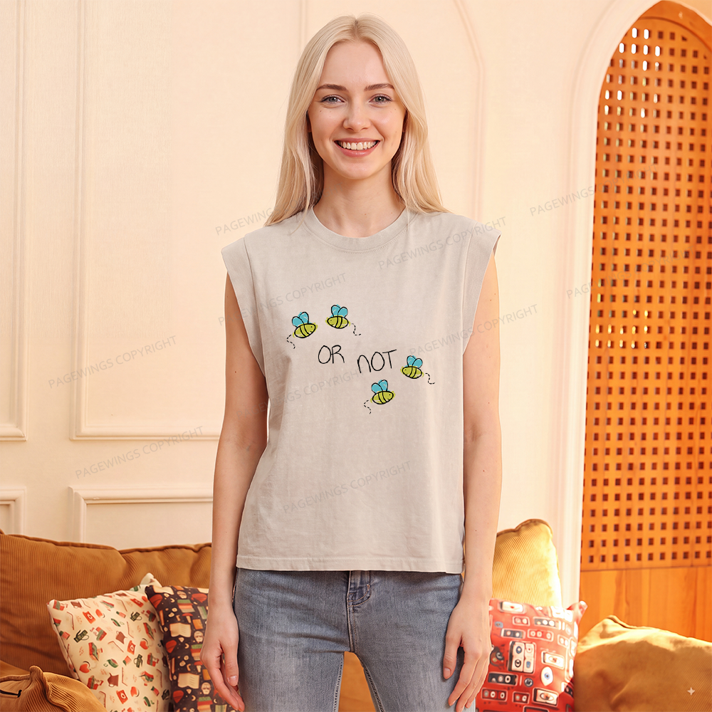 Pagewings Two Bee or Not Two Bee Women's Washed Tank Top