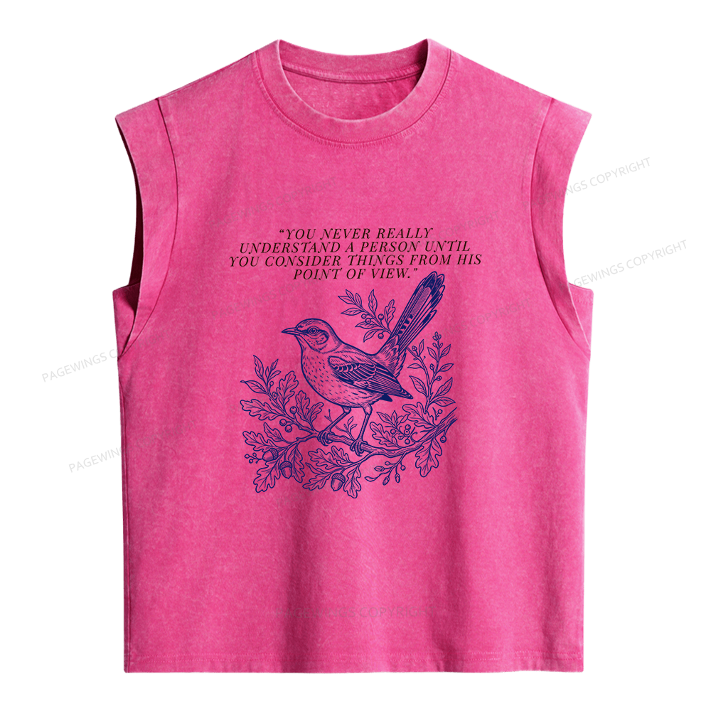 Pagewings Book Quote Women's Washed Tank Top
