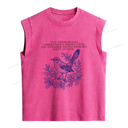 Pagewings Book Quote Women's Washed Tank Top