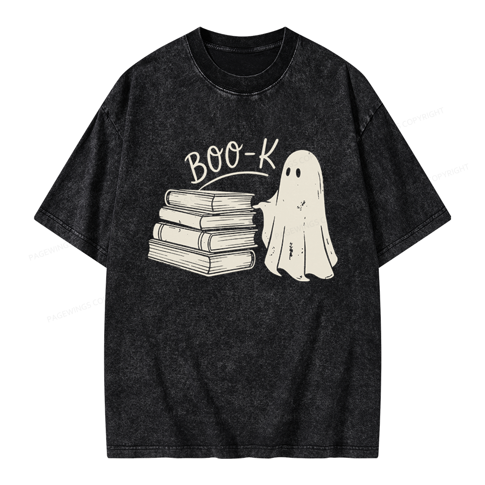 Pagewings Book Ghost Unisex Washed T-shirt
