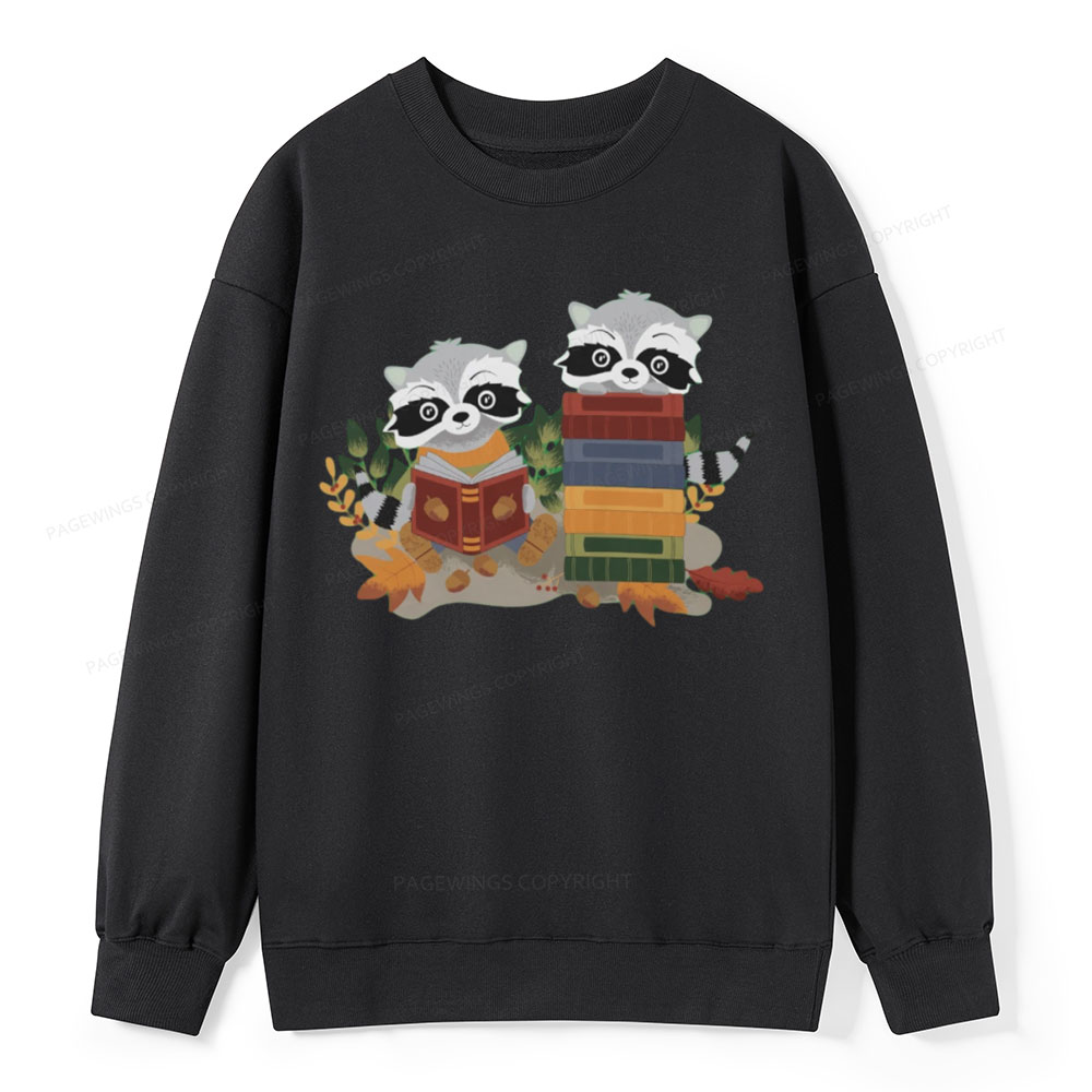 Pagewings Two Raccoons with Books Unisex Classic Sweatshirt