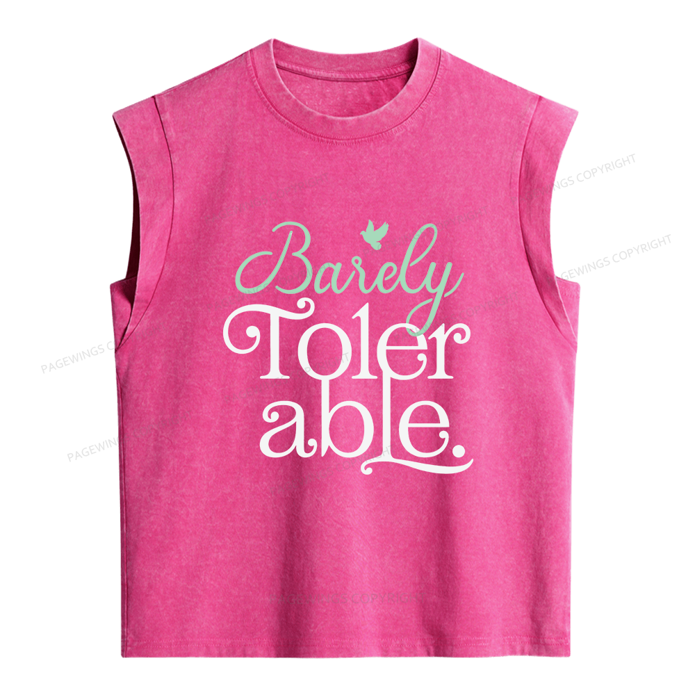 Pagewings Barely Tolerable Women's Washed Tank Top