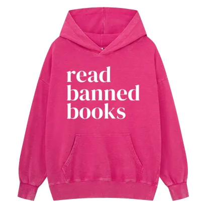 Pagewings Read Banned Books Unisex Washed Hoodie