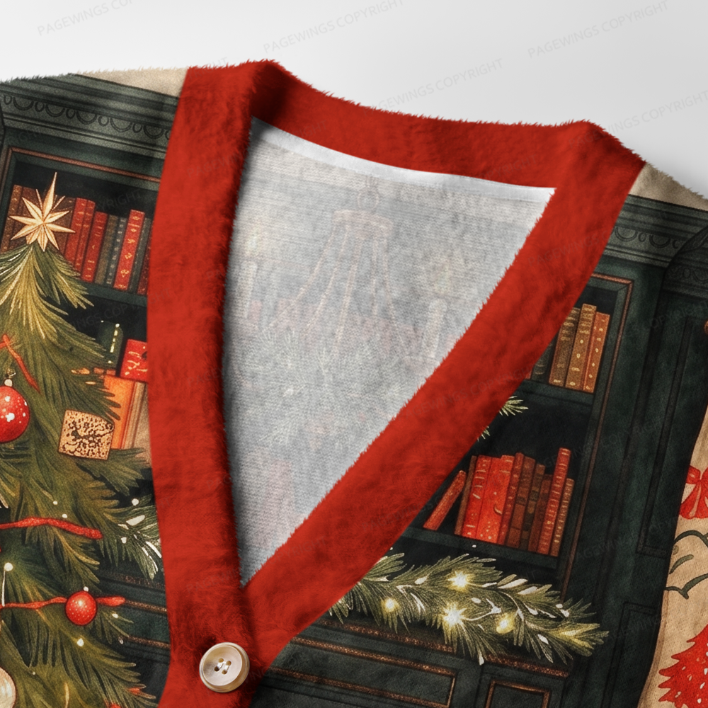 Pagewings Christmas Bunny Light Knit Unisex Cardigan Sweaters