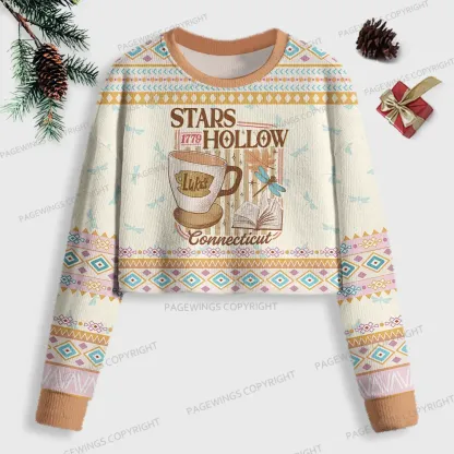 Pagewings Stars Hollow Women Ugly Crop Sweatshirt
