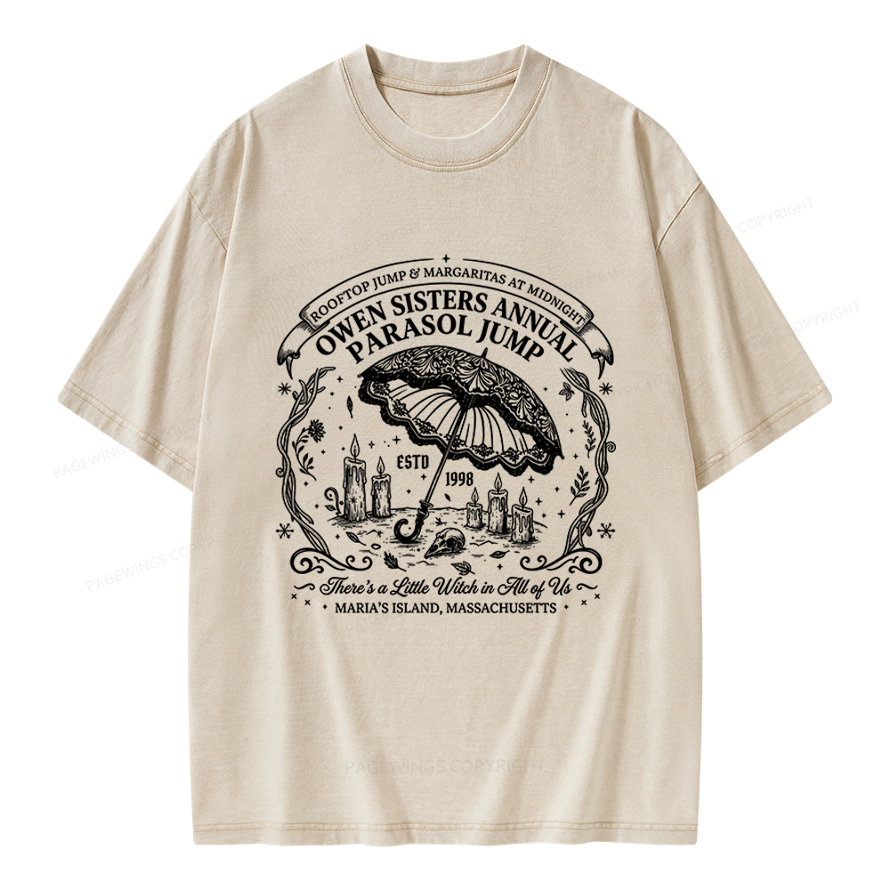 Pagewings Fantasy Halloween Book Lover Unisex Washed T-shirt